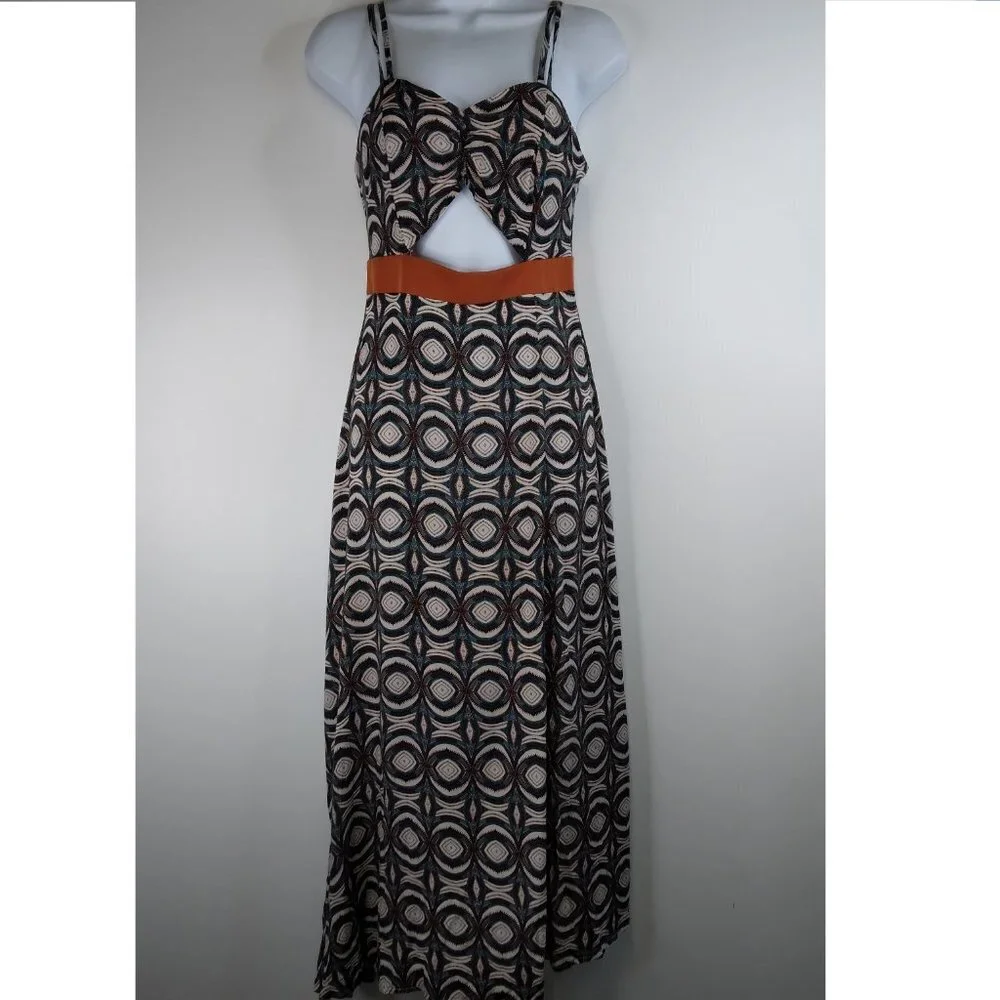 NWT Nasty Gal Cut Out Printed Maxi Dress Size 2